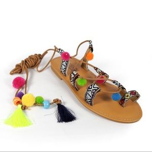 Catherine malandrino pompom sandals